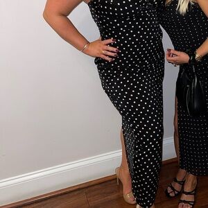 VICI MABLE Black and Cream Polka Dot Dress